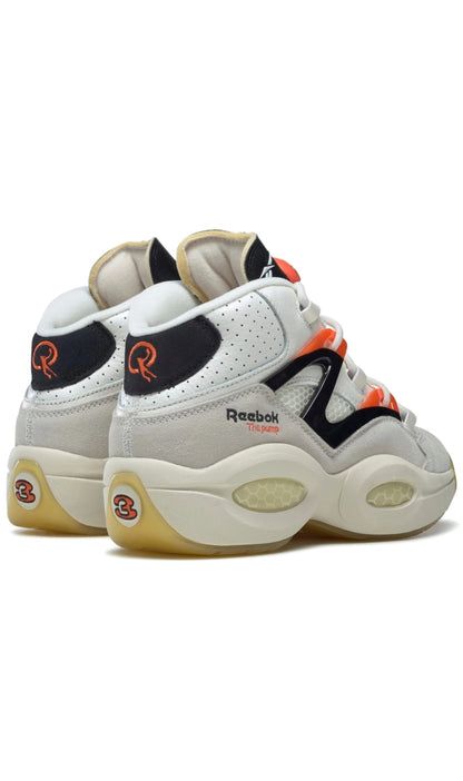 REEBOK MID QUESTION PUMP - Baskets basses - chalk core black pump orange